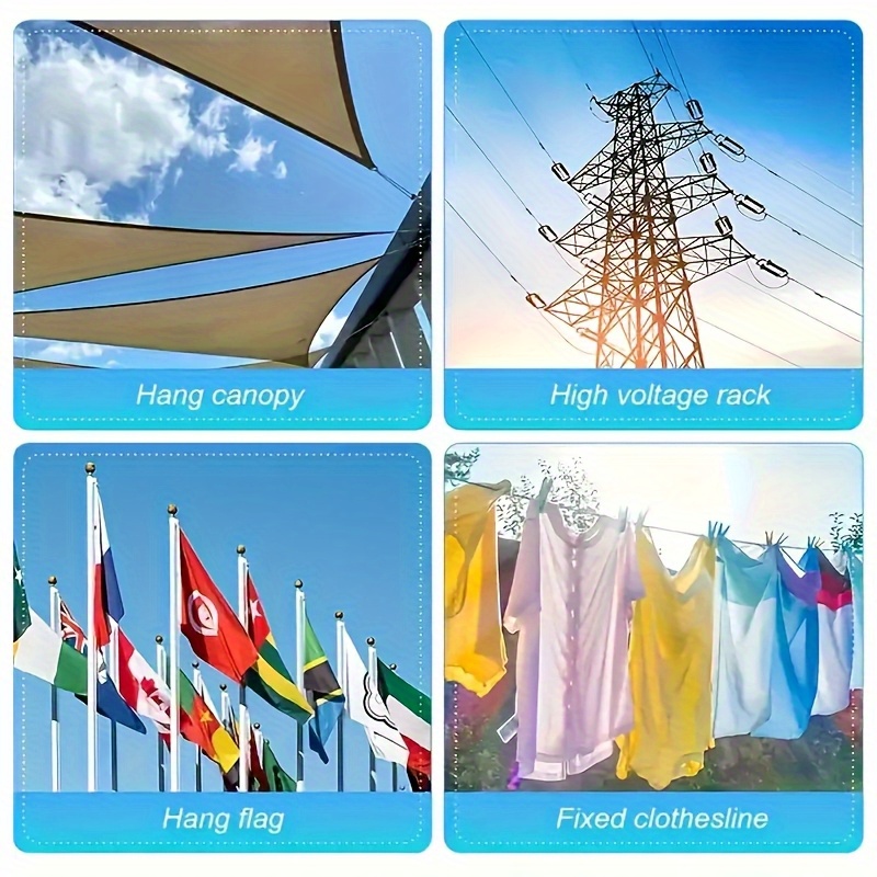 stainless steel clothesline anti drop steel wire rope with coated safety cable and hooks multi functional heavy duty steel wire rope   in 3 sizes 393 7inch 196 85inch 118 11inch wire rope for multiple surface suspension   Product details 2