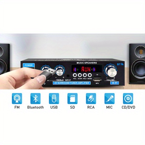 Amplificatore Bluetooth HiFi Stereo Amplifier 5 Canali Bluetooth
