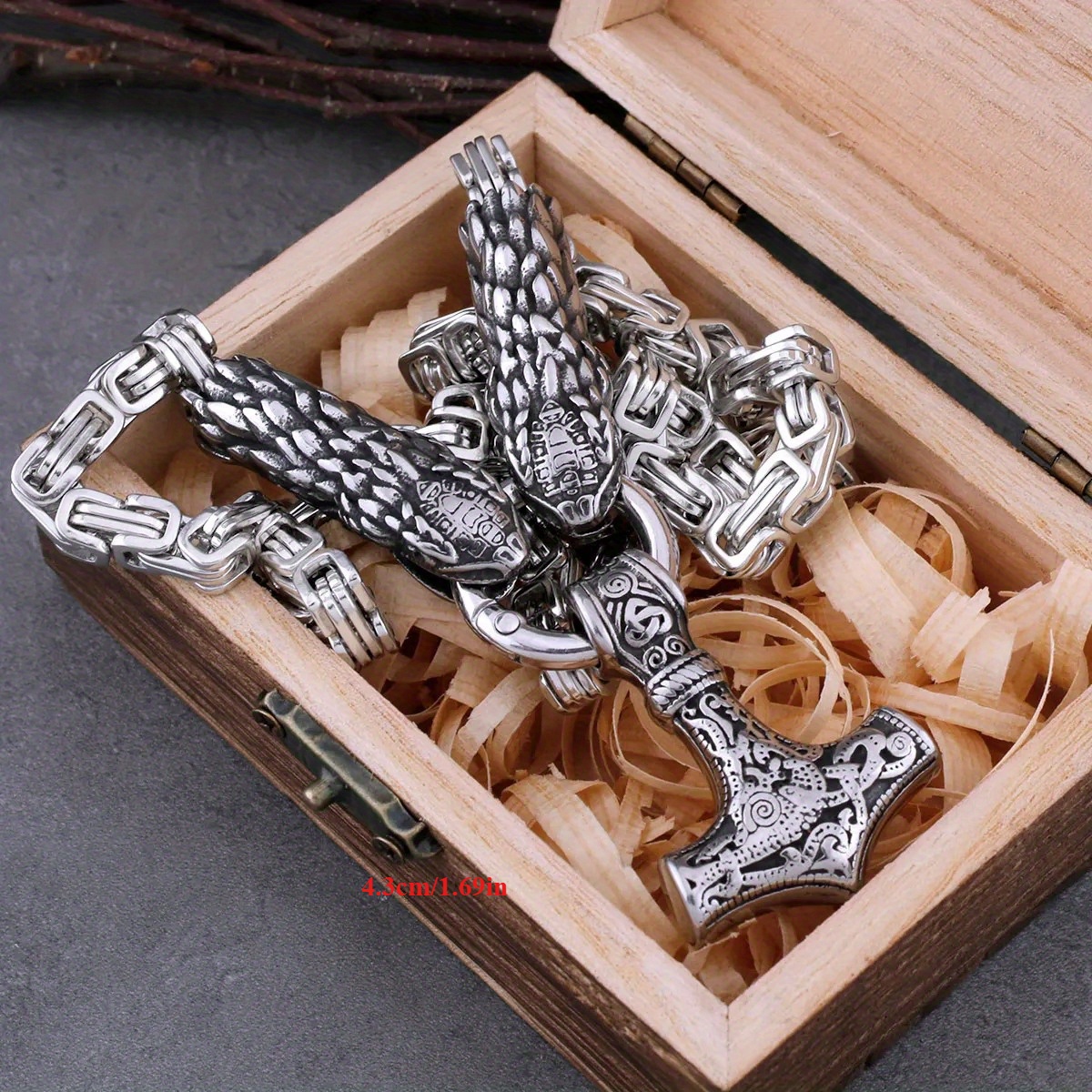 Men's Thor Hammer Pendant Stainless Steel Necklace