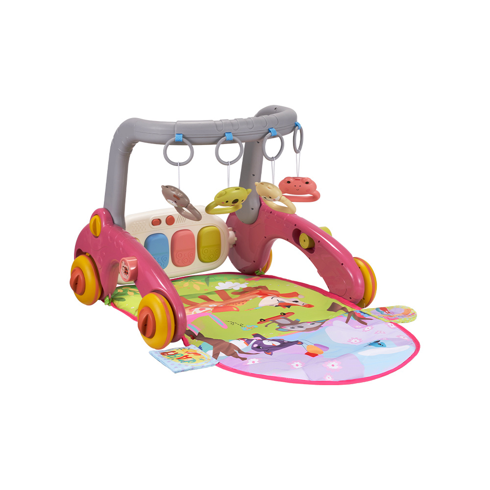 7-in-1 Baby Play Mat, Kick And Play Piano Gym with Portable Musical Toy, Adorable Animal-Themed Baby Play Gym, Tummy Time Mat Promote Motor Skills & Sensory Development Mat for Newborn Baby, Green, Blue, Pink, Yellow, Baby Play Mat Activity Center