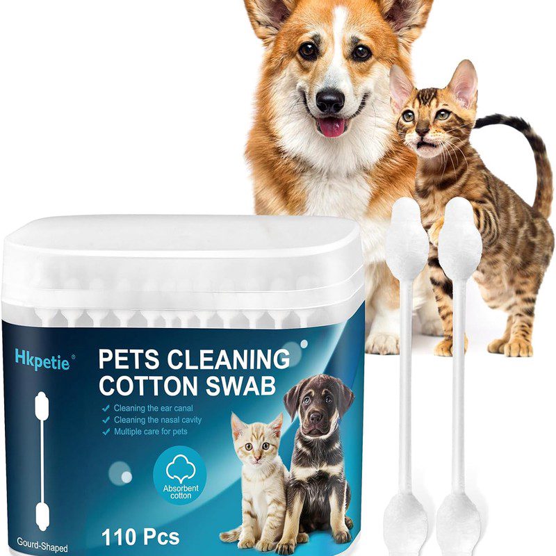 Pet Swabs, 110pcs for Cleaning The Ears of Dogs And Cats, a Safe Tool for Ear Hygiene, Specially Crafted Sticks for Pet Ear Maintenance