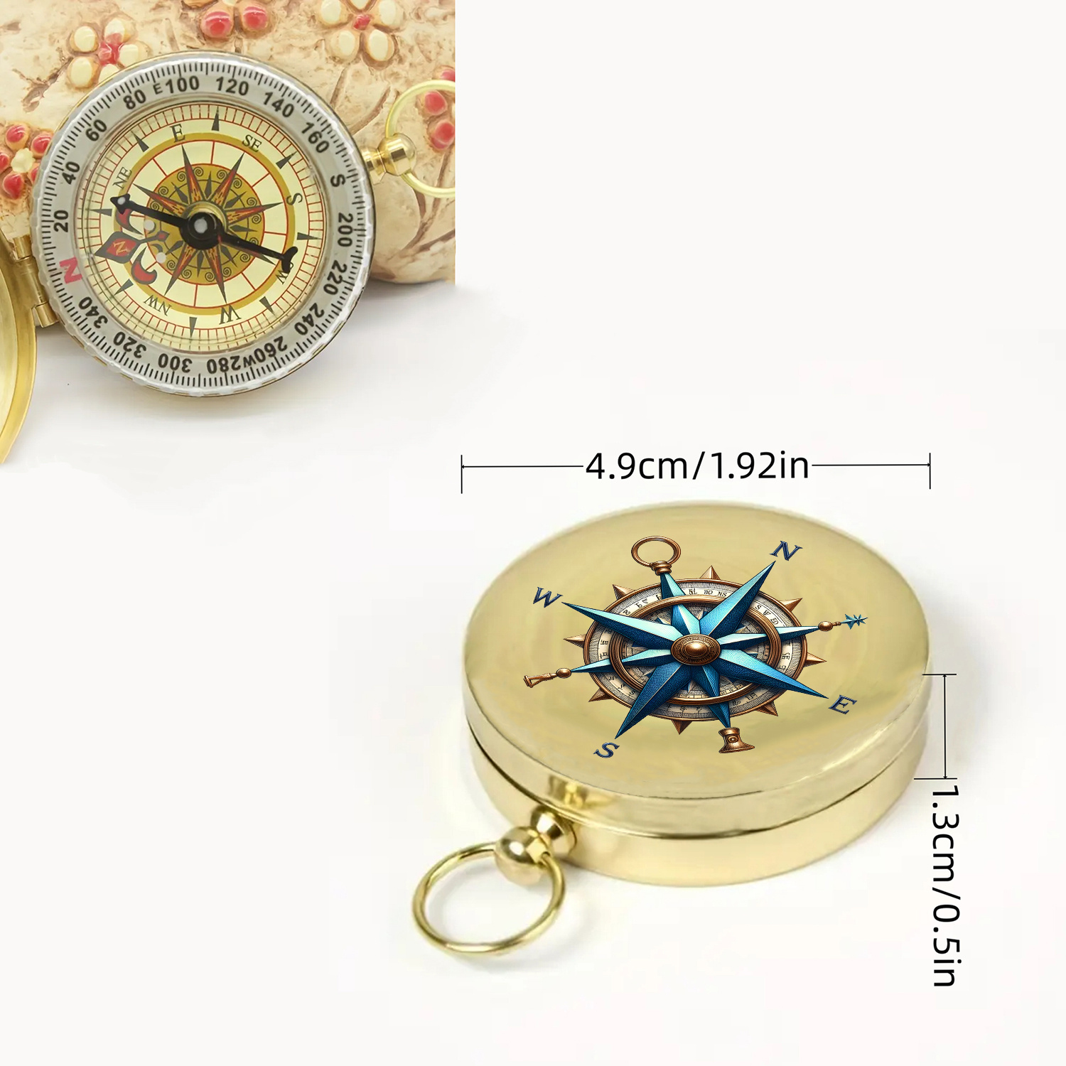 Portable Pocket Compass with Color-Coded Needle for Navigation