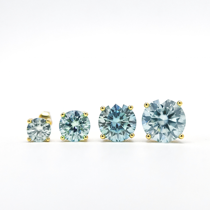 Women's 0.5 Carat Azury Moissanite Four-Claw Stud Earrings, Birthday Gift