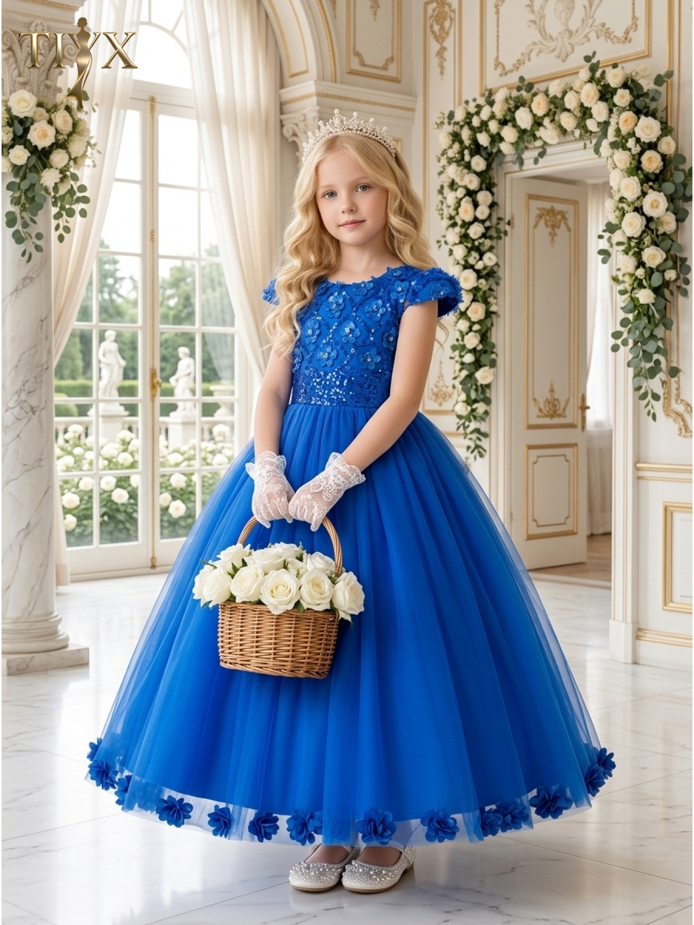 royal blue girls dress Light Blue Prom Dress