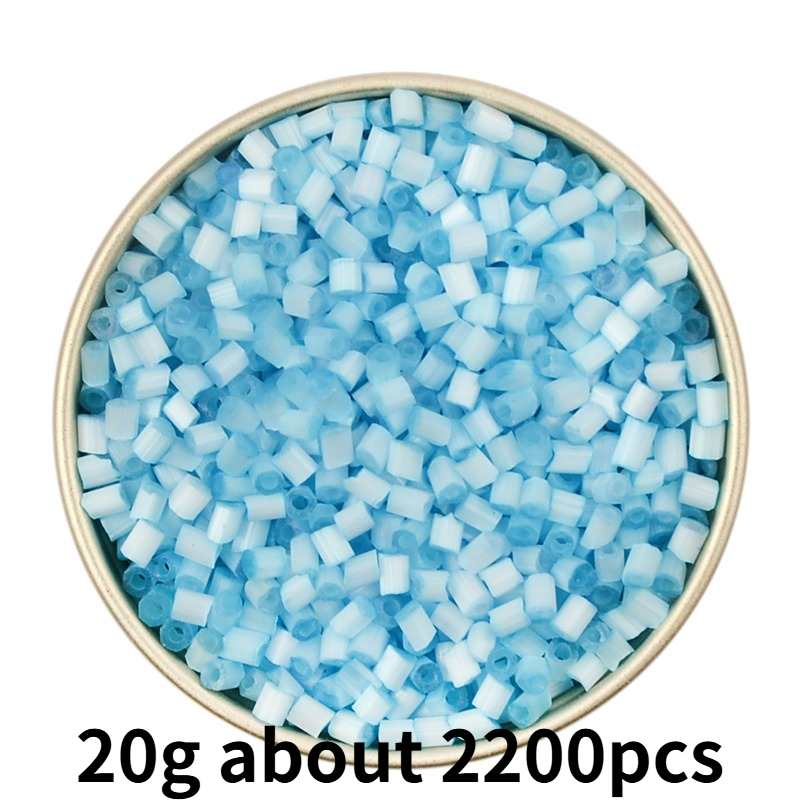 2200pcs 2mm Matte Frosted Mini Glass Tube Beads