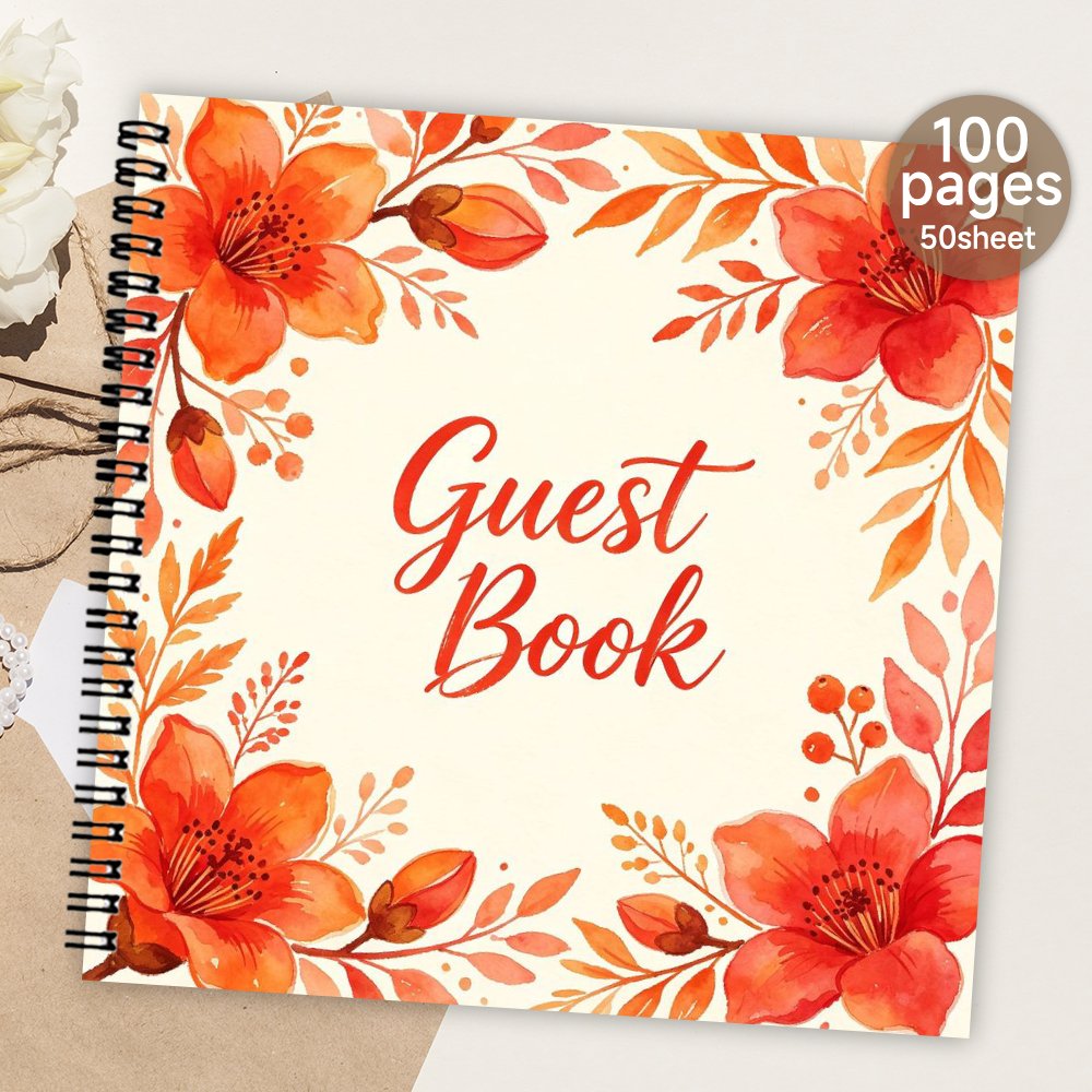TEMU 'or 1 pièce, 'or à , livre de signature pour invités, cadeau significatif et album souvenir pour et , livre à messages et avec bordure florale