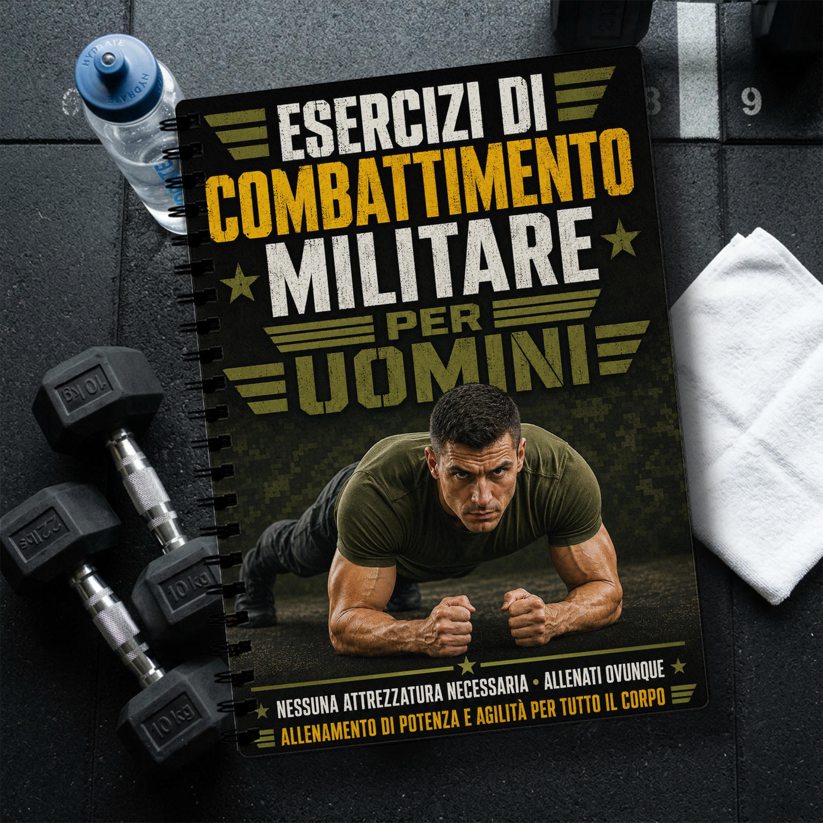 TEMU Versione Italiana Allenamento Militare di Combattimento per , Planner per Allenamento Senza Attrezzatura, Tracker Giornaliero di Esercizi per 28