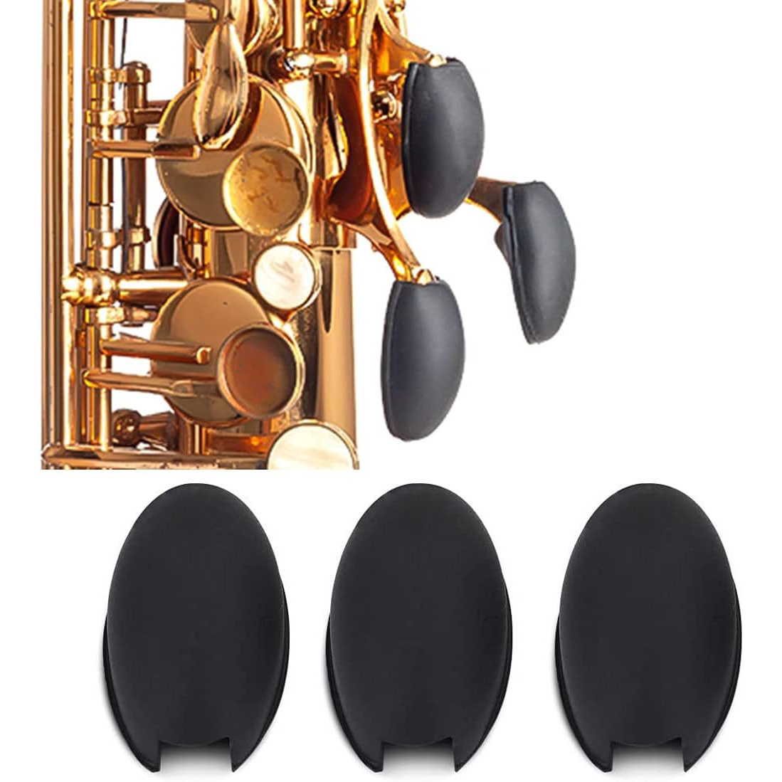 TEMU Set Of 3 Silicone Covers For The Side Key Pads And Thumb Rest Of And Middle Saxophones, Including Palm Pads And Other Additions
