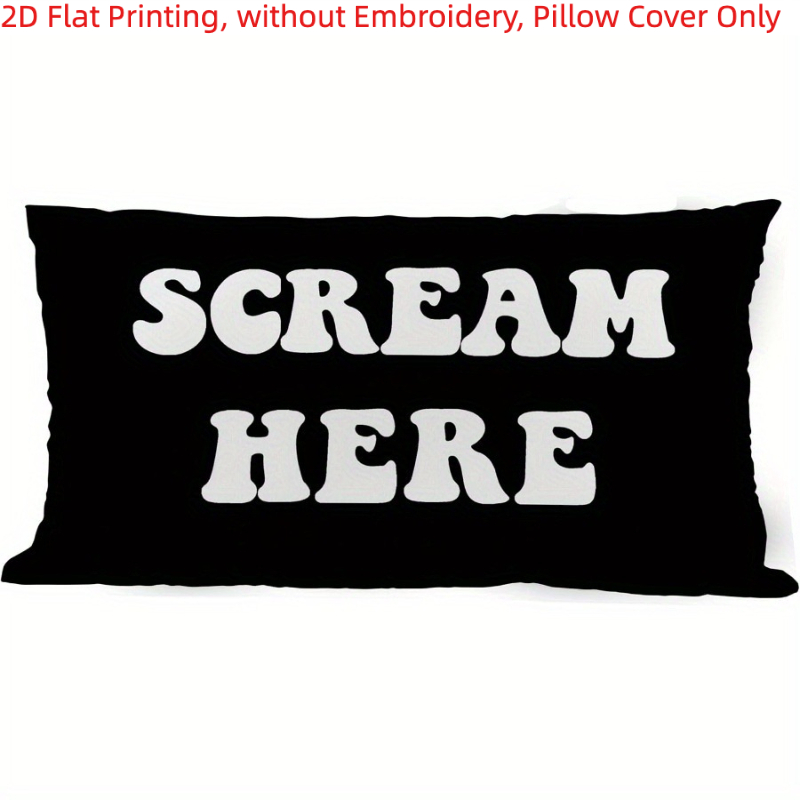 TEMU 1pc, 2d Flat Printing, Here Funny Weird Decor Throw Pillow Covers, Funky Colorful Office Decor Pillow Covers, Single-sided Printing, Without