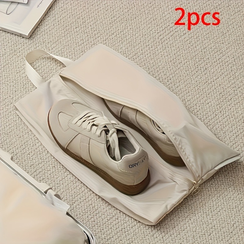 2pcs Portable Travel Shoe Storage Bags with Zipper and Handle