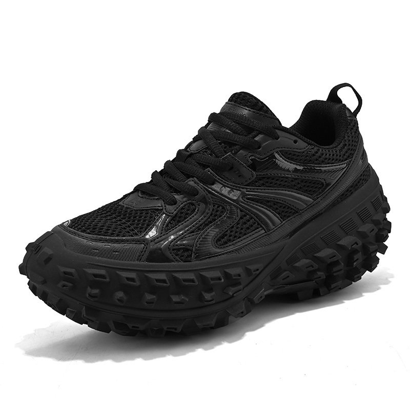 Men's Chunky Platform Jumbo Sole -Style Tank Shoes - Upper & Thick Rubber Outsole, Lace-Up Boots for Casual, Outdoor, for all-Terrain Traction - Heavy-Duty Comfortable Footwear