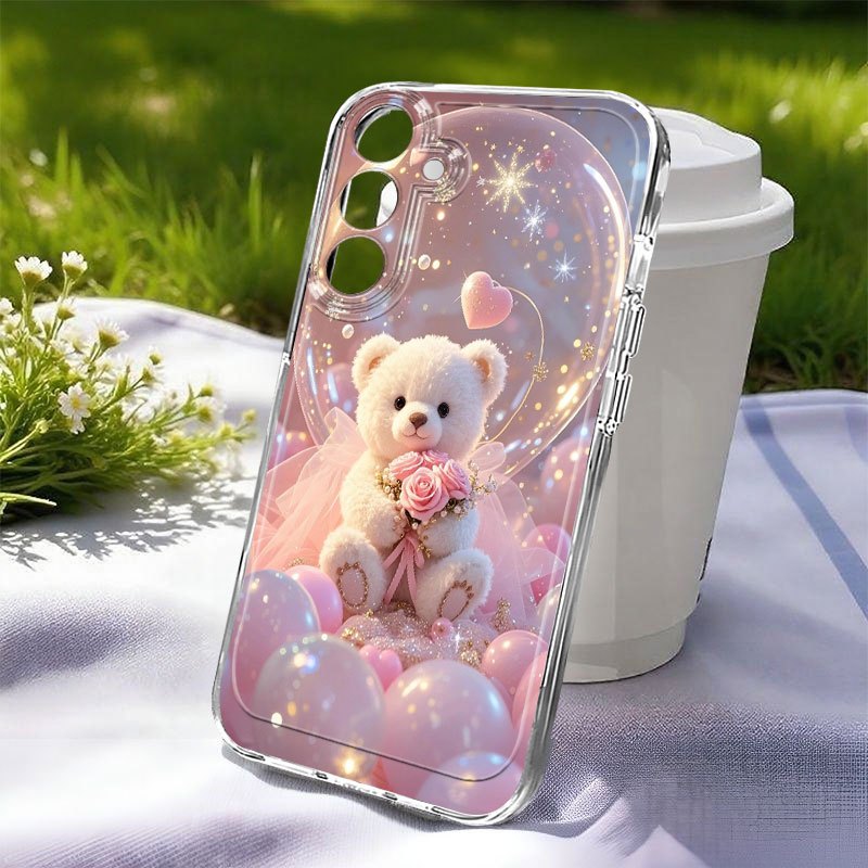 TEMU Phone Case - Cute Bear Dream Anti-fall Full Coverage Tpu Phone Case For Galaxy A02 A03s A04 A05s A06 A13 A14 A15 A16 5g A21s A22 A23 A24 A25 A32