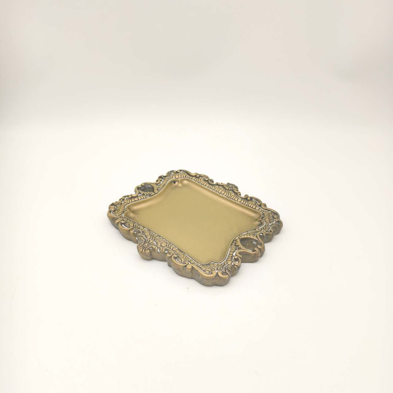 TEMU High-end Vintage-style Bronze Earring And Ring Jewelry Display Tray, With A , Suitable For Showcasing Accessories, Home Storage, Or As A Desktop