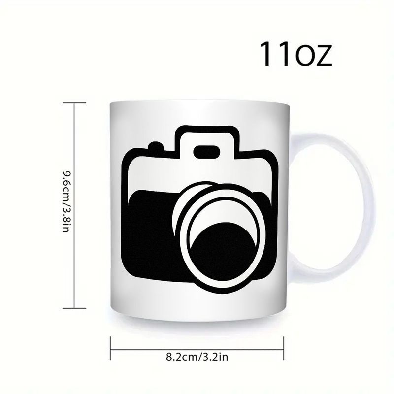 11oz camera shaped coffee mug   aperture design ceramic cup with black interior handle   gift   hot cold beverage cup birthday present for dslr evil camera users 7