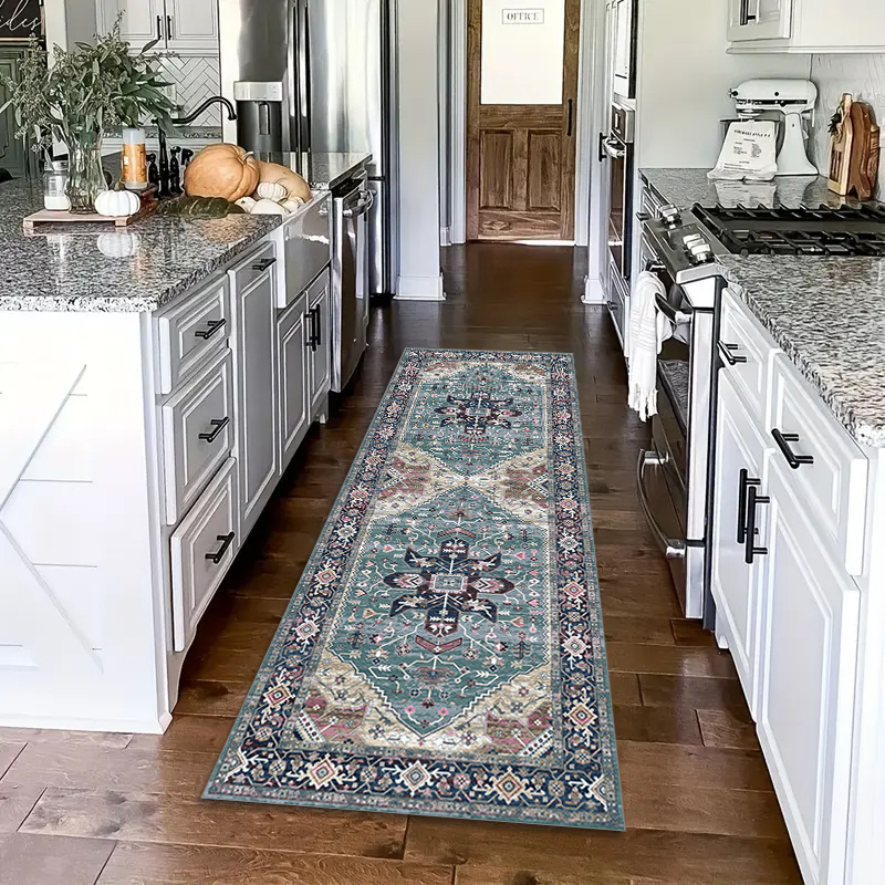 1pc vintage bohemian european long carpet easter holiday decoration living room printed long carpet outdoor entrance door mat living room bedroom bathroom kitchen long non slip absorbent floor mat table side mat   mat outdoor decoration courtyard mat velvet 850g high quality large and small sizes machine Product details 0