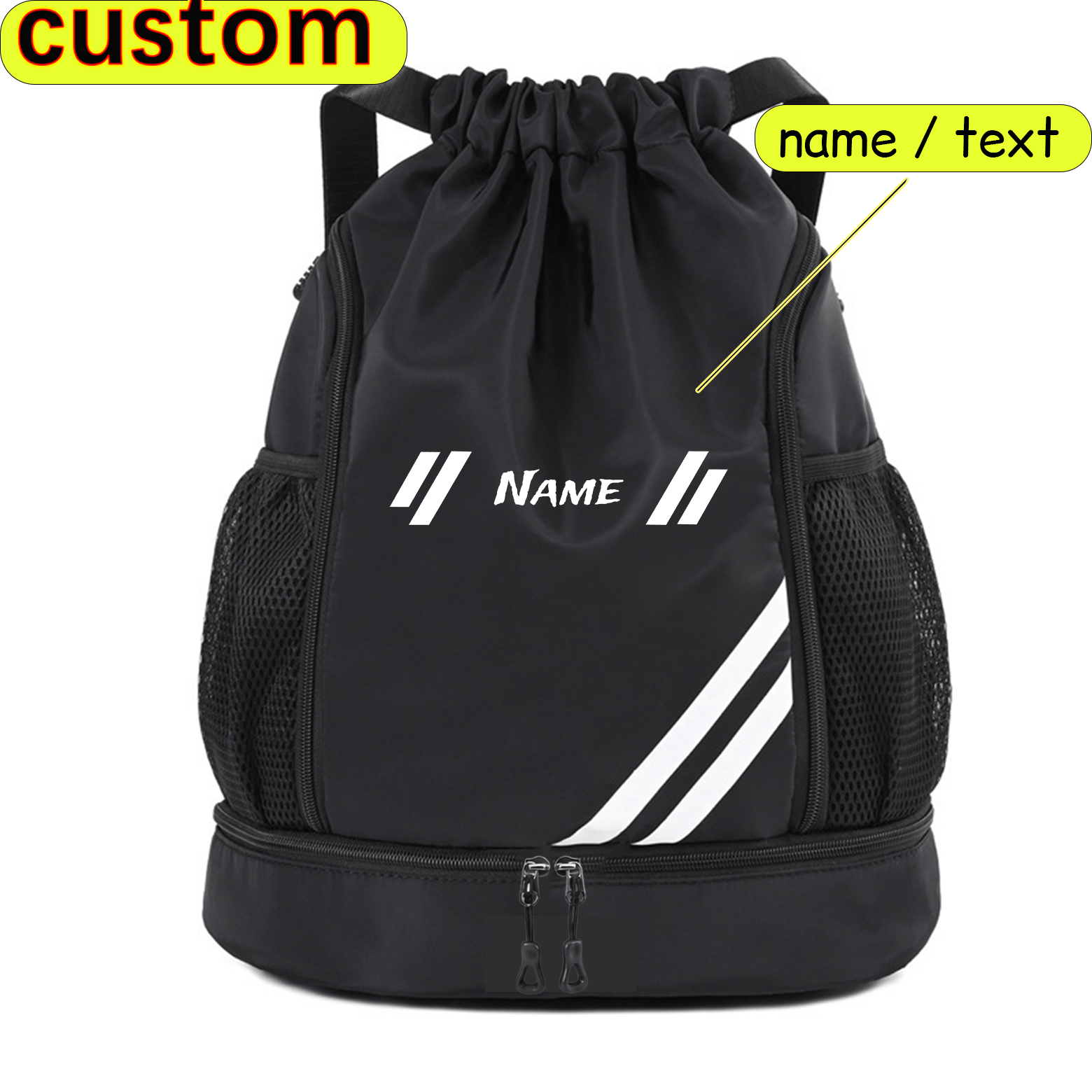 TEMU Custom Name New Casual Backpack - Easy Pattern Drawstring Closure Bag, Back-to- Book Bag, Study Supplies Organizer, Basketball Backpack,