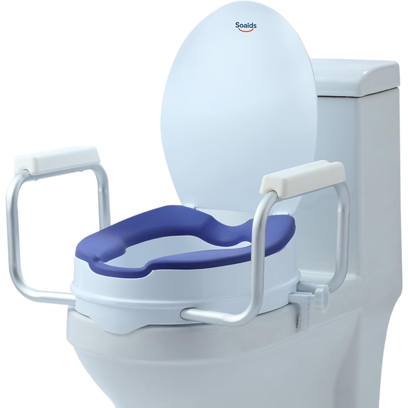 PELEGON Raised Toilet Seat With Handles (300lb) Toilet Seat