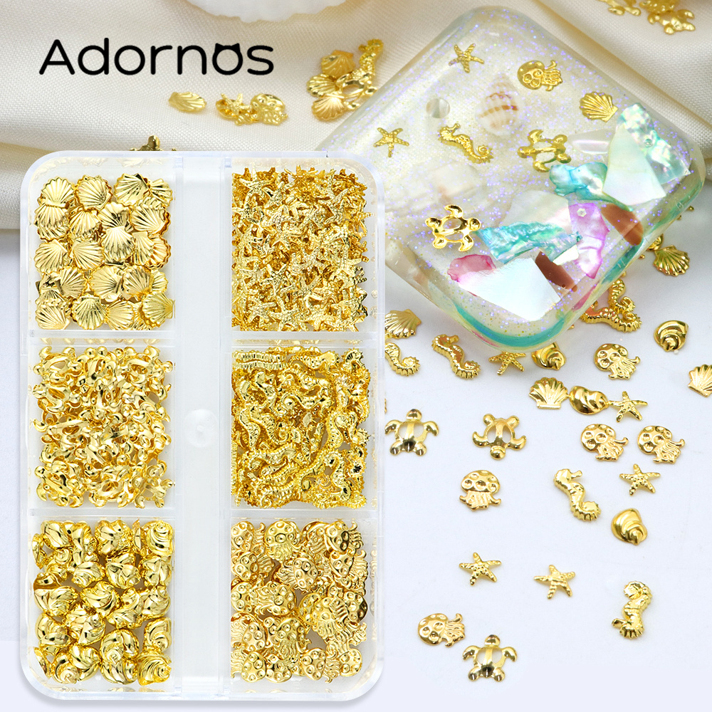 300pcs/box Summer Ocean Rivets Epoxy Silicone Resin Molds Filling Starfish Sea Shell Accessories Diy Keychains Crafts Making