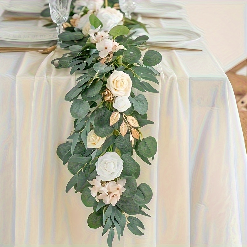 TEMU 4pcs Beauty Gauze Draped Table Runner, Semi-transparent Bohemian Style Tablecloth, Lightweight Rectangular Long Sheer Chiffon Tablecloth,