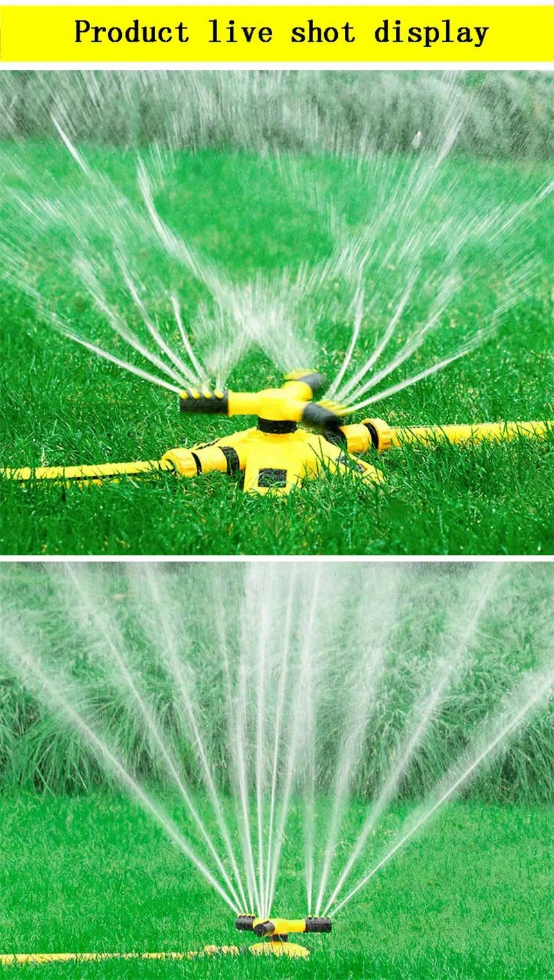360-Degree Automatic Rotating Sprinkler Head - Durable Plastic, No Battery Needed, Ideal for Lawn & Garden Irrigation, Garden Watering Solution|Automatic Sprinkler System|Plastic Sprinkler Head, Garden Sprinkler