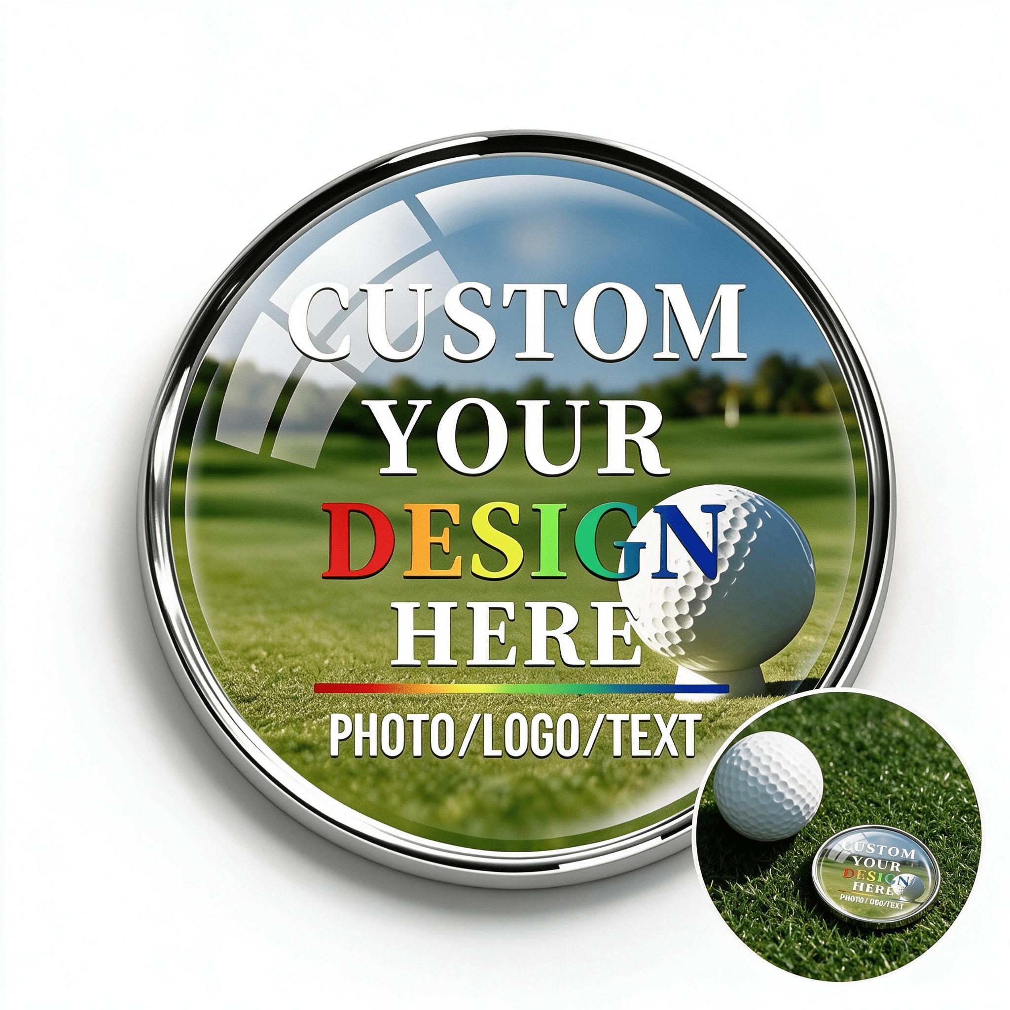 TEMU Custom Golf Ball Markers - Personalized Ball Marker 1' Diameter Ball Marker Customized With Your Photo Logo Text Name