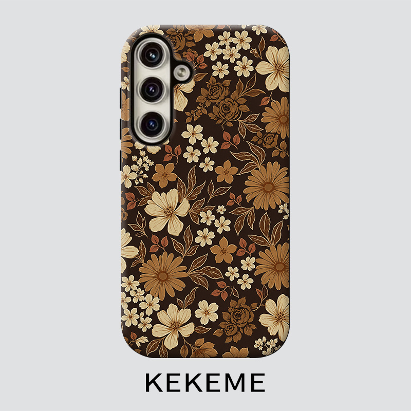 TEMU Phone Case - Kekeme Retro Floral Film Dual- Suitable For Galaxy S26 S25 S24 S23 S22 S21 S21+ S21 Fe Edge S20 A15 A16 A17 A23 A32 A34 A35 A36 A52