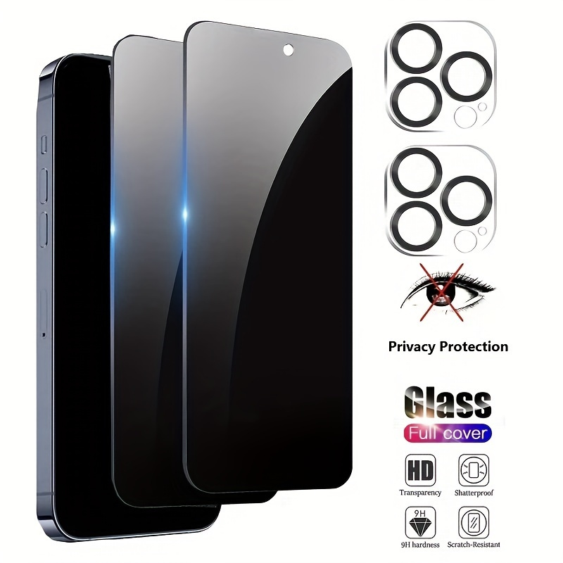 

9h Privacy Screen Protector, Full Coverage With Camera Lens Protection, Resistant, Invisible, Suitable For Iphone 11/12/13 Pro Max/14 Plus/ Max, Tempered Glass,