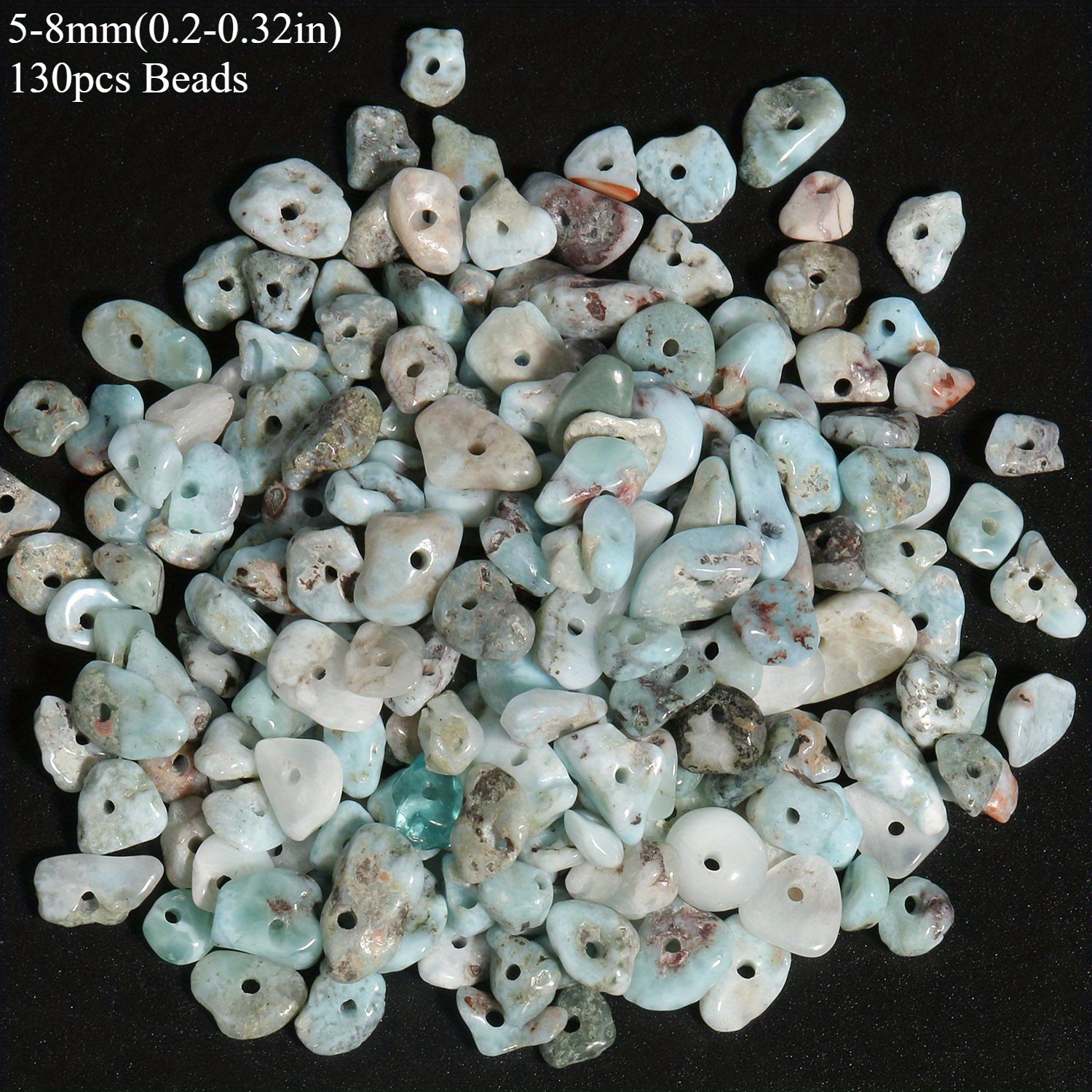TEMU Elegant Irregular Crushed Smooth Loose Spacer Beads Made From 5-8mm Natural Stone , Perfect For Jewelry Making Such As Bracelets And Necklaces.