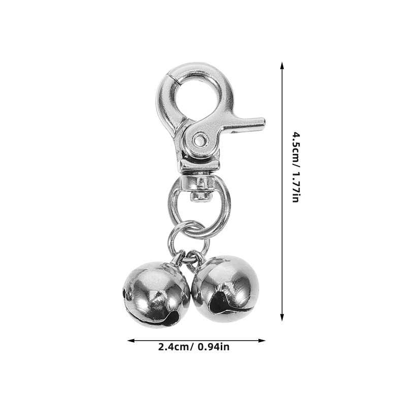 Lot De 2 Clochettes Pour Collier Chien/Chat - Son Extra Fort, Laiton Argenté, Fermoir à Homard, Sécurité Animaux