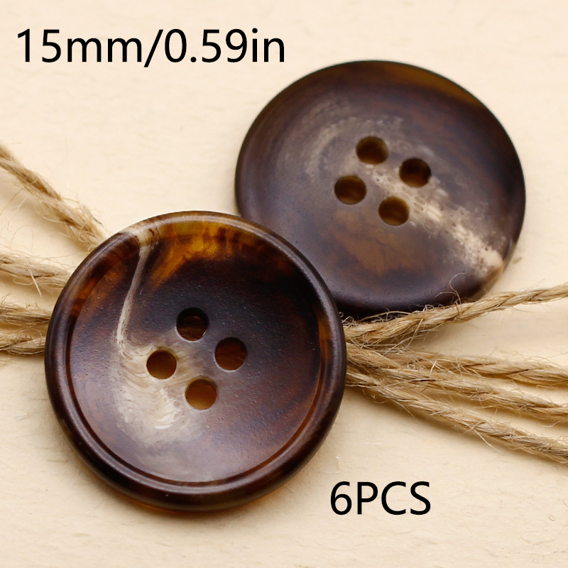 TEMU 6 stuks 0.59/0.79/ inch knopen wollen jas trenchcoat dubbelzijdige kasjmier vintage veelzijdige jas knopen overhemd knopen pak jas gebreide vest