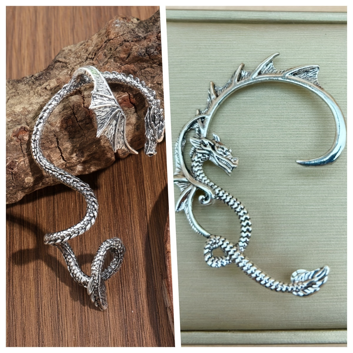 TEMU 2pcs Exaggerated Earrings, Dragon Earrings Set, Color Earrings Set, Funky Jewelry, Gothic Jewelry, Fashion Jewelry, Gifts , Gifts For Love,