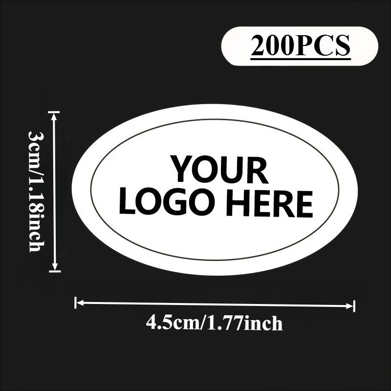 TEMU Custom /100/200pcs Oval Stickers, Pre-die-cut High Quality Stickers Ready To Peel And Stick, 3:2 Ratio Personalized Oval Stickers, Support