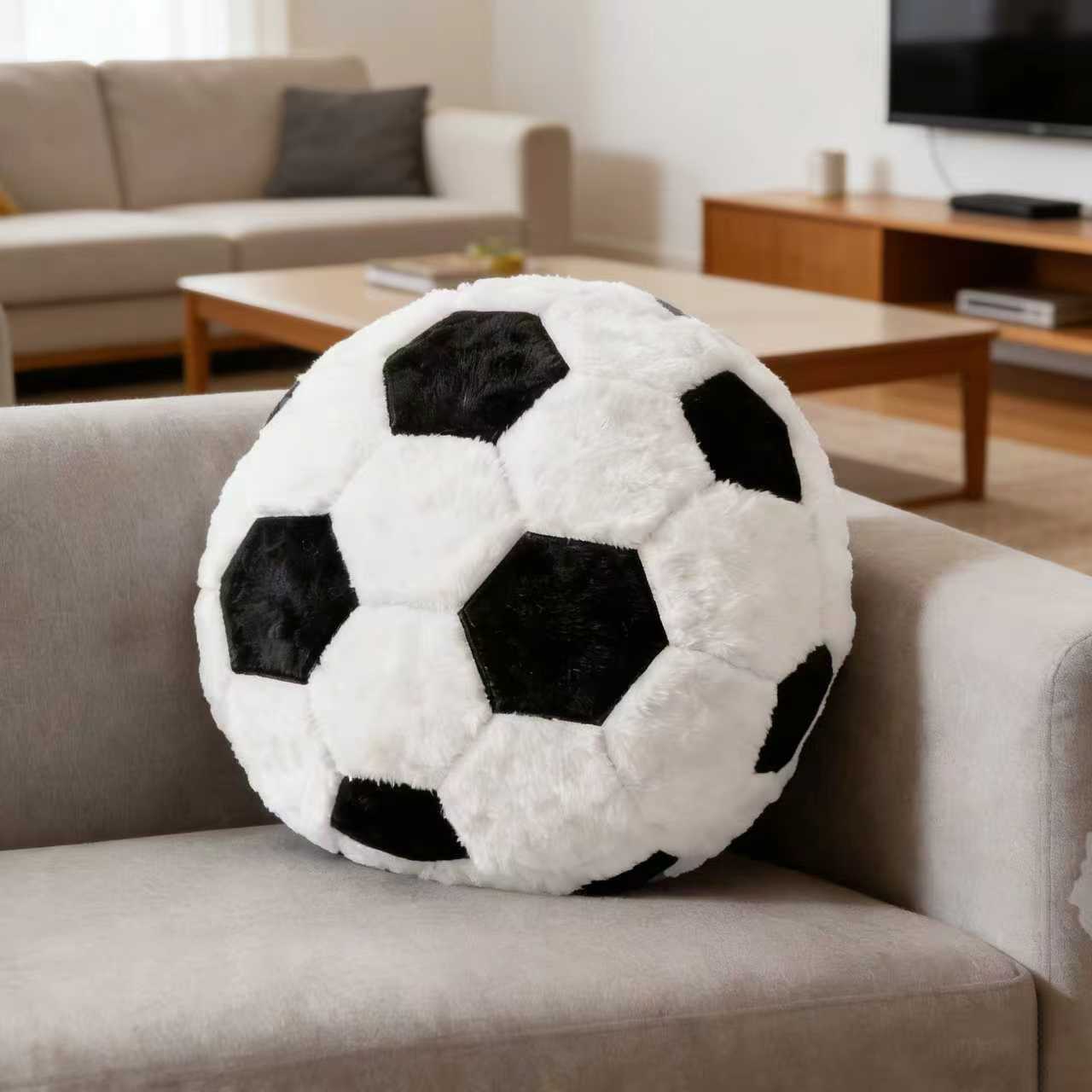 Image of Soft Plush Football Pillow - Comfortable Decoration For Bedroom And Sofa Football Pillow, Party Decoration, Football Party Decoration, Football Cushion, Best Gift For Easter, Birthday, And Start Of