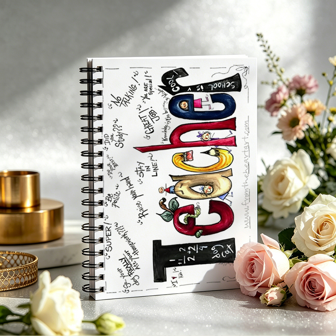 TEMU 1pc Back To School Personal Organizer, 2026-2027 Teacher Planner, Artistic Hand-drawn Letters With Campus Quotations And Fun Doodles, Monthly ,