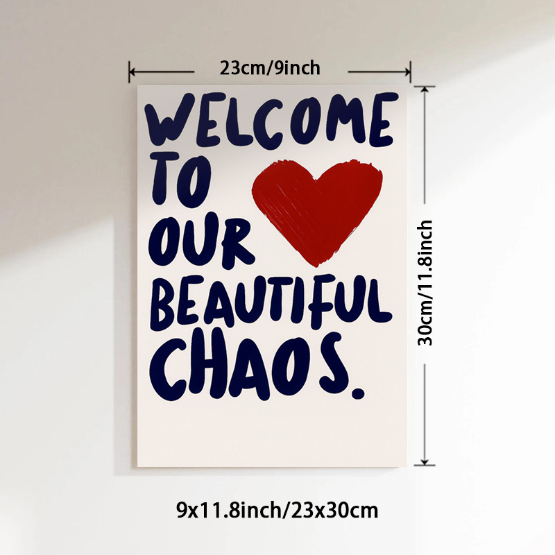 E-shop 2D Flach, 2D Flach, . Ungerahmtes Willkommen Leinwandbild, mit herzlichen Wanddekor-Poster mit einem Liebes-Thema. Diese Kunstdrucke aus und