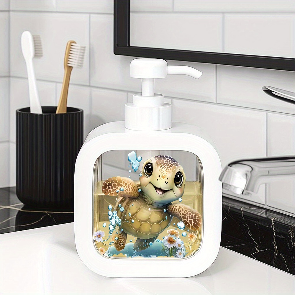 TEMU Cute Turtle-shaped Soap Dispenser - Moisturizing Hand Soap Pump Bottle, Suitable For Bathroom And Kitchen Sink Additions. This Decorative Soap