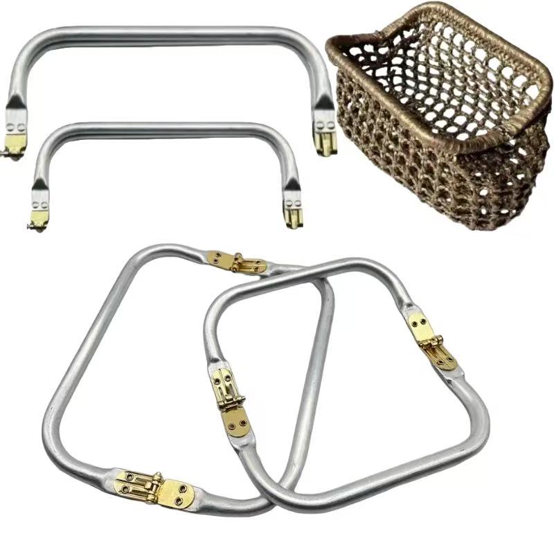 E-shop 4 Stk. quadratische goldene Aluminium-Taschenrahmen-Clips - Multifunktionale drehbare Hardware-Spiralverschlüsse, zweifarbiges Metallfinish