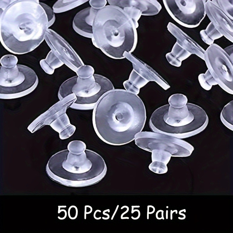 TEMU 25 Pairs Soft Rubber Earrings With Anti-slip Safety Plugs - Replacement For Clip-on Earrings And Earring Backs