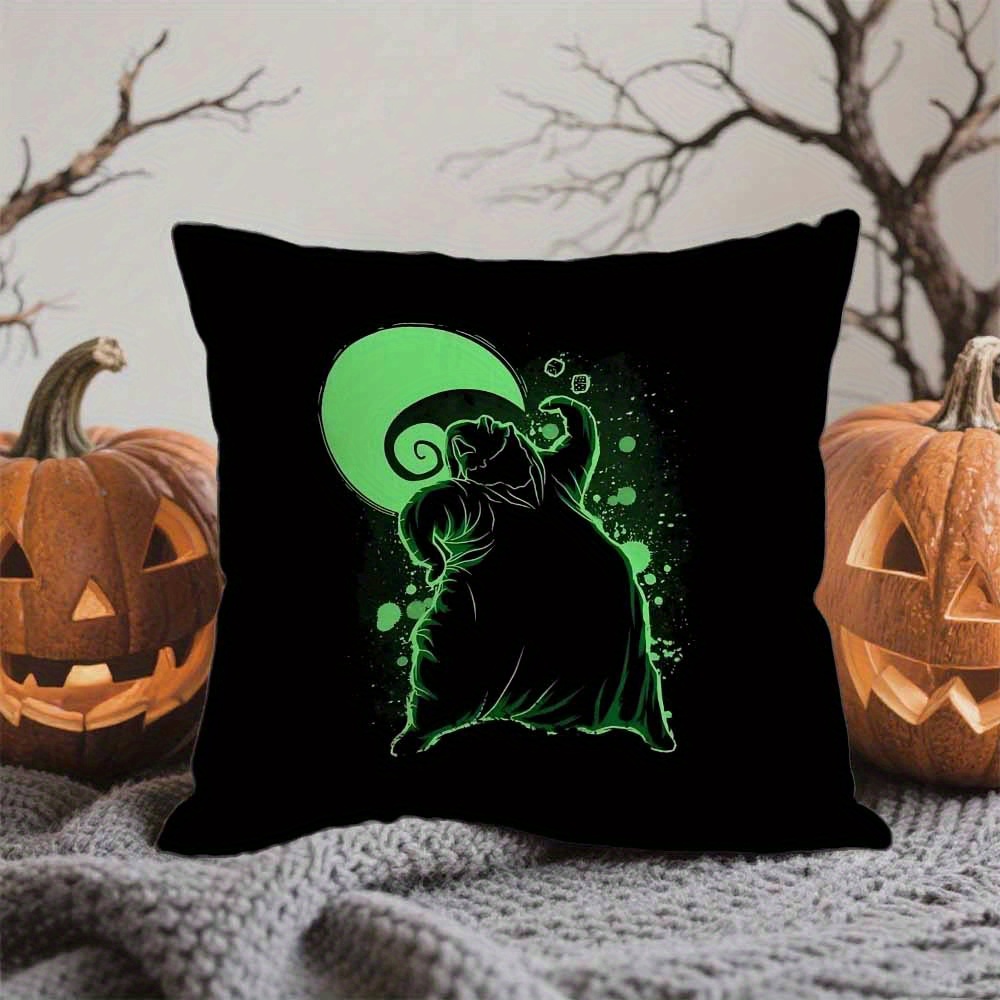 TEMU Taie d'oreiller 1 pièce Silhouette de poupée tatouée Boogie, convient pour Halloween et Noël, impression , tissu en fibre de , coussin non