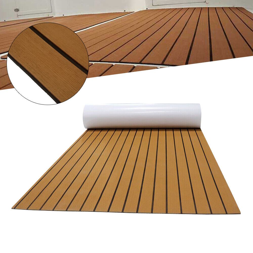 270 x 90 cm Teak EVA pena podloga za čoln samolepilna podloga za palubo rjava