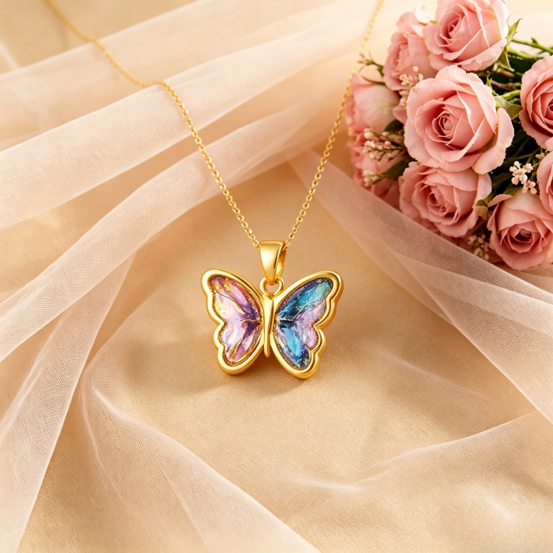 2pcs Colorful Pendant Women's Jewelry Set