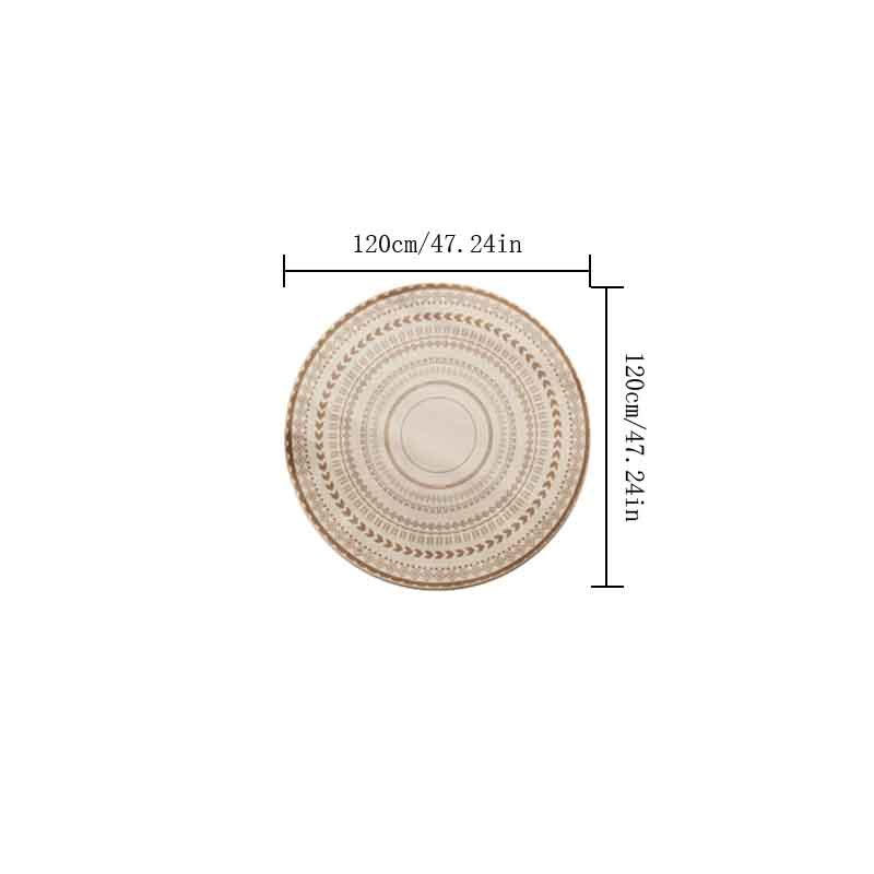 TEMU Cashmere 1000g/mÂ² Bohemian Style Round Rug Living Room Plush Thickened 10mm Soft Carpet Vintage Ethnic Style Indoor Decor Rug