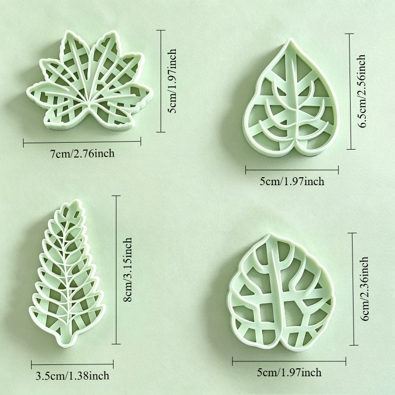 TEMU 4pcs Tropical Leaf Clay Cutting Molds Maple Leaf Shaped Clay Cutters Plant-themed Clay Cutting Tools Suitable For Clay Cutting Tools