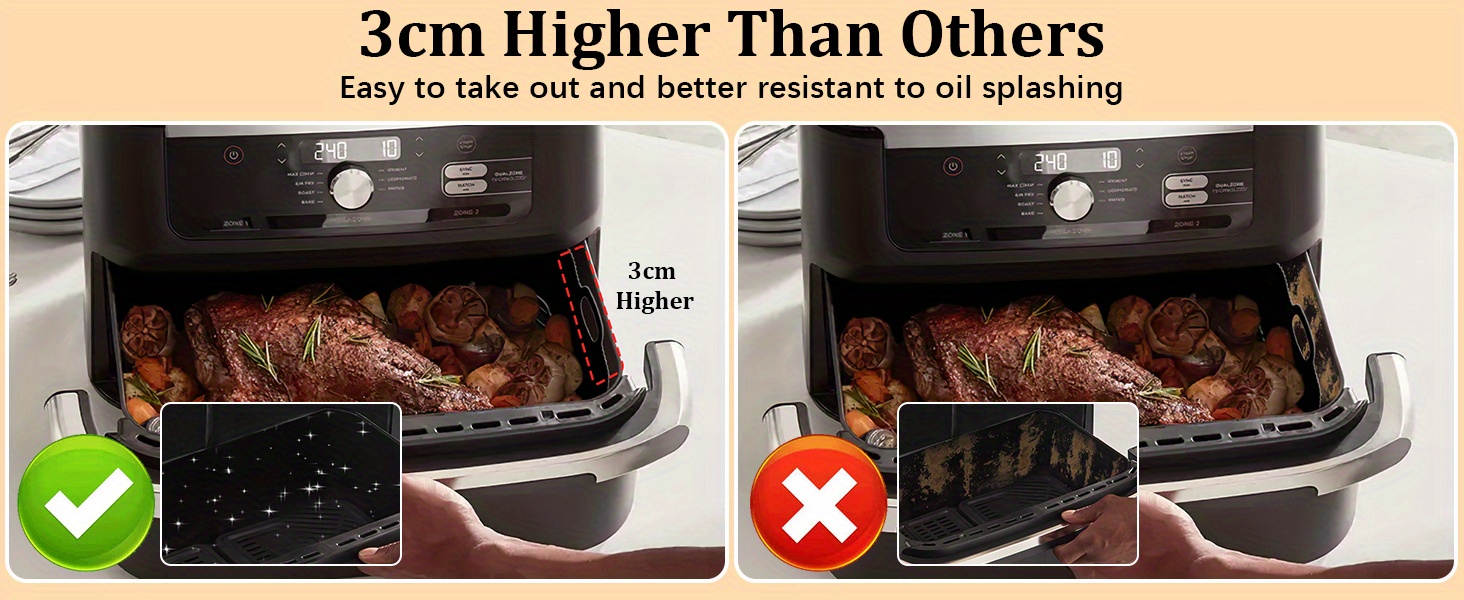 Airfryer Accessories for Ninja Foodi Flexdrawer AF500EU 10.4L, 1 x 10.4L and 2 x 5.2L Silicone Mould for Ninja Hot Air Fryer af500de Accessories, Other Accessories Included