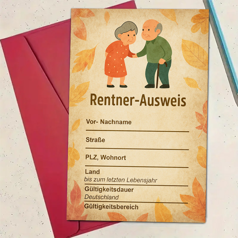 A Decorative Gift For Seniors, This Personalized Retirement Id Card Is Perfect For Retirement Parties And , Complete With An Envelope Greeting Card