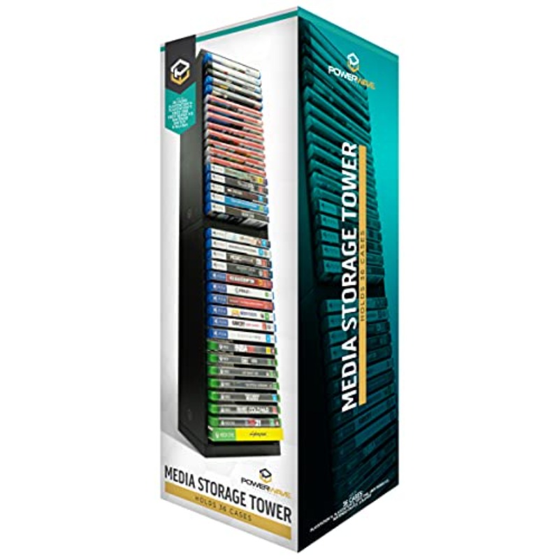 Powerwave Media Storage Tower - 36 Shelf | Wireless Charging Capability, Uncharged Power Mode, No Battery Included