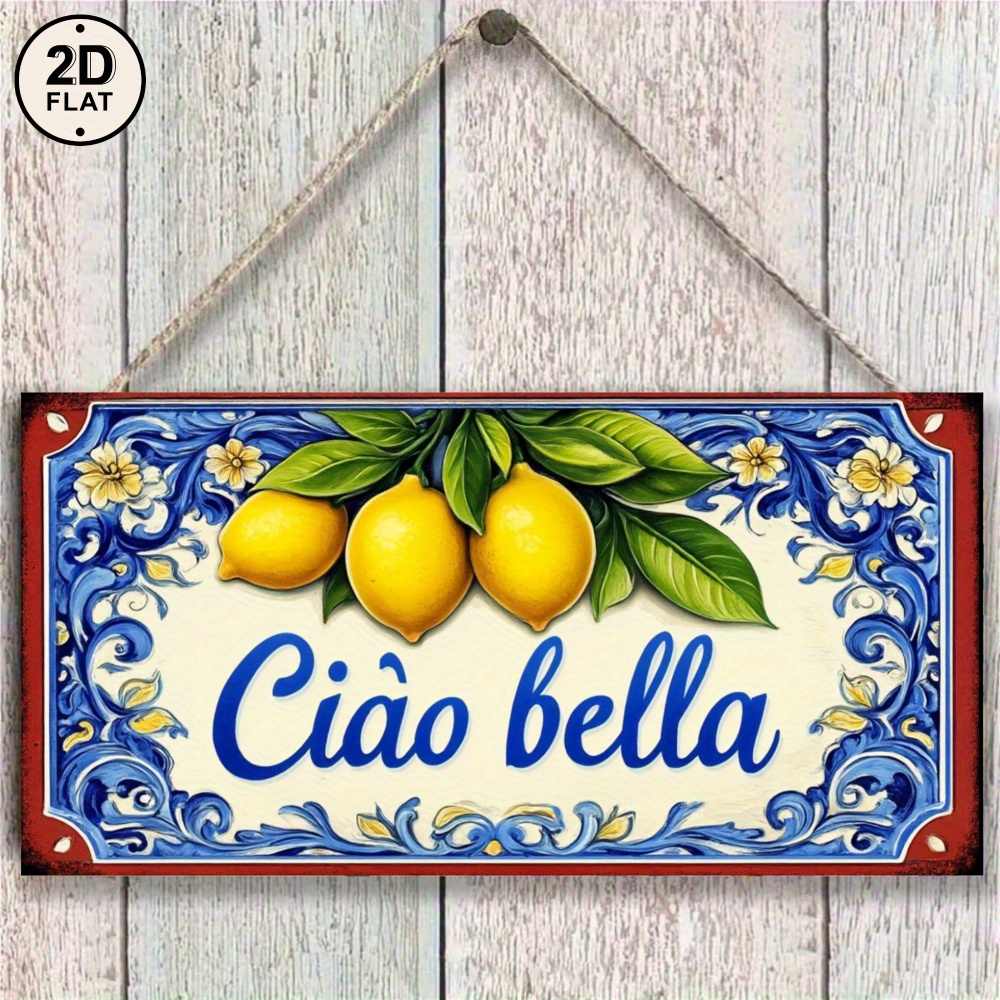 2d Flat- Flat 2d Blue And White Ceramic Wall Artwork, Characteristic Is Lemon, Exquisite Decoration