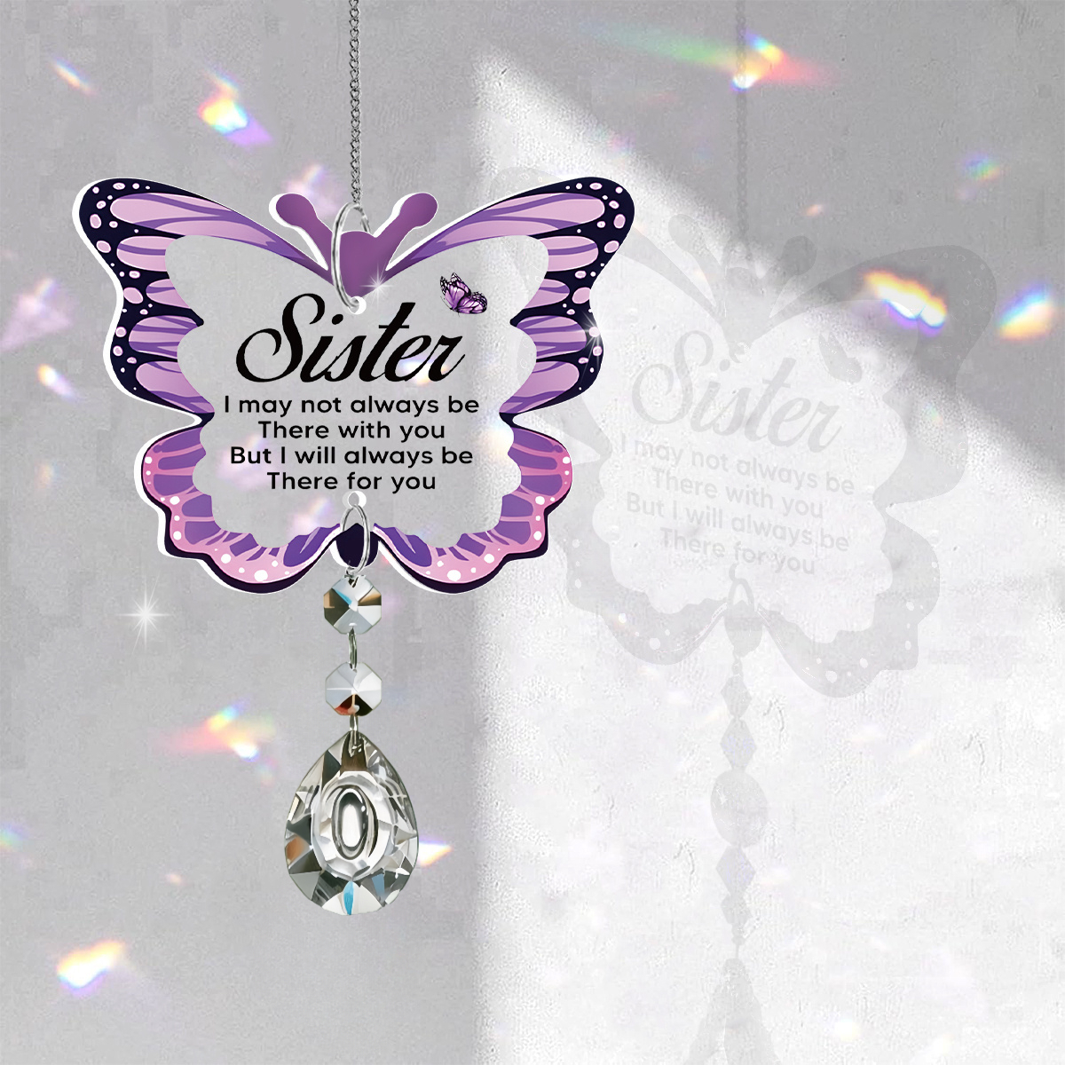 TEMU 2d , 1pc Crystal Sunshine Catcher Decorative Pendant, Expressing To Your Special Sister, Thanksgiving/christmas/new Year/valentine's