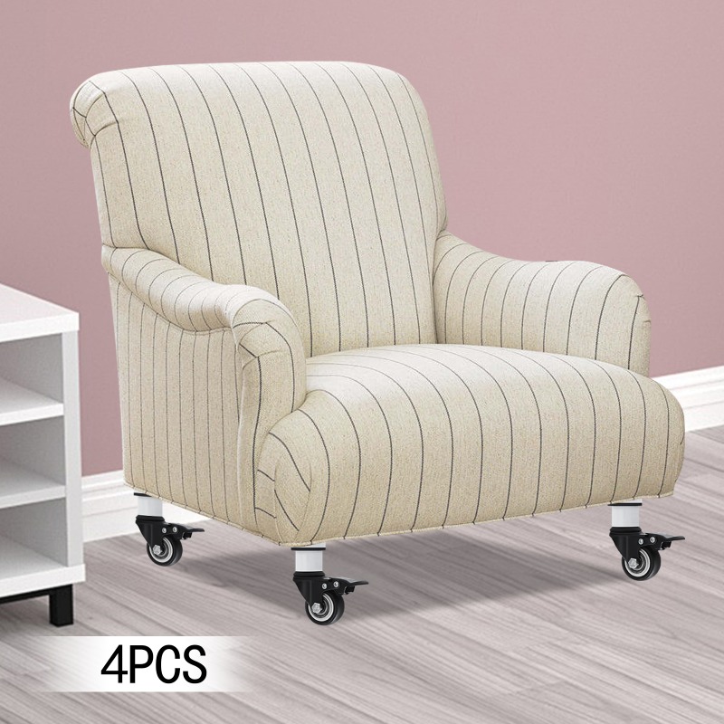 Image of 4pcs Set Of Furniture Legs With Locking Casters And Brakes, Weighing 330 , Adjustable Height 7 Inches, Suitable For Tables, Desks, And Sofas, White
