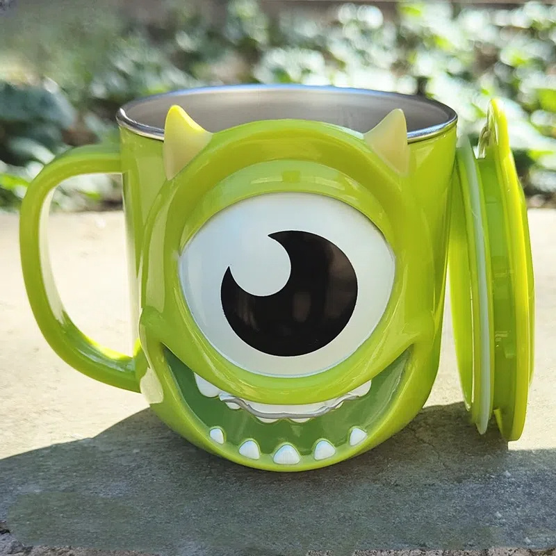 steel coffee mug with lid 260ml blue cartoon design work school outdoor activities and gifts work mug mug style coffee accessories details 2